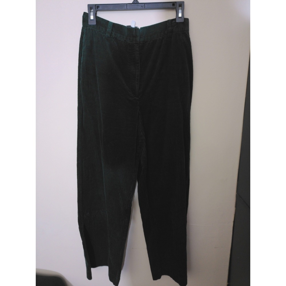 & Other Stories Corduroy Trousers Womens 6 Green Wide Leg High Rise Stockholm